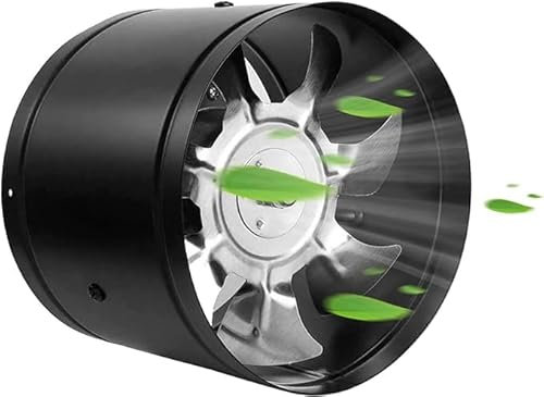 PZJYRQQ Exhaust Fan, Low Noise Inline Duct Booster Exhaust Fan, 7 Inch Exhaust Fan Extractor Ventilator For Home Kitchen Bathroom Warehouse Restaurant Garage Ventilation (7 Inch Black)