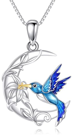 YAFEINI Collier en argent sterling avec pendentif chauve-souris, canard, singe, pingouin, chat, hibou, cadeau pour femme, 18+2, Argent sterling, Zircon