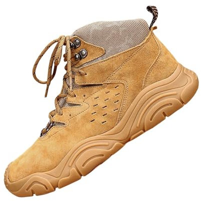 Herren Wanderschuhe Herren Schneestiefel Herren High Top Schneestiefel Mode Casual Turnschuhe Atmungsaktiv Flache Freizeitschuhe Winter Gepolstert Warme Herrenstiefel Herren Winterschuhe, gelb, 39 1/3