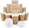 Nationwide Paper Ripple Takeaway Paper Coffee Cups with Lids [30 Cups, 16 OZ] Best for Hot Drinks Brown