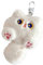 Porte-clé, 10 cm, Compagnon en peluche, Avec anneau pour porte-clés, trousseau de clés, Porte-clés en Peluche idéal comme Cadeau pour Hommes, Femmes et Enfants (Style chat blanc)