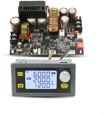 Fuente de alimentación regulada CNC DC 0 60V 20A 1200W Voltaje ajustable para carga solar y proyectos de bricolaje