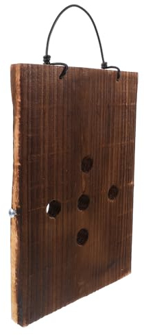 FOMIYES Panneau Suspendu en Bois Massif Rustique pour Plantes, Décoration Murale Intérieure et Extérieure, Grand Format à Larges Trous, Balcon et Jardin, Panneau Décoratif Naturel