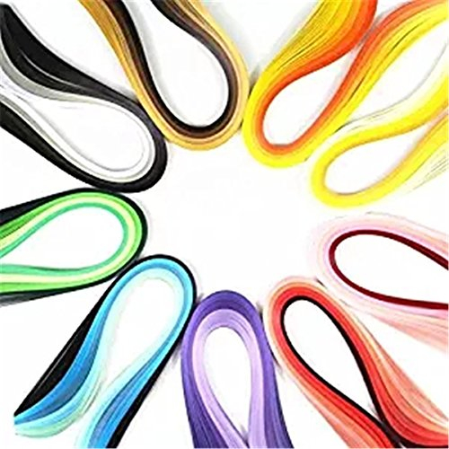 SXW Quilling-Papier-Set, 900 Streifen, 54 cm Länge, Streifen, 3 mm / 5 mm, mehrfarbig, 3mm width 39cm lenght