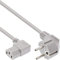 InLine 16651L Netzkabel, Schutzkontakt gewinkelt auf Kaltgerätestecker C13 gewinkelt, 0,5m, grau