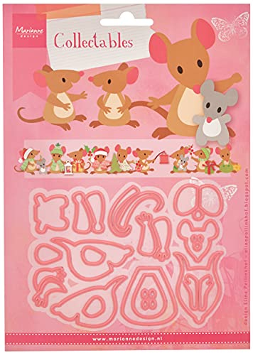 Marianne Design COL1436 Collectables Dorfdekoration Set Fahrrad, Metall, Rosa, 17 x 14 x 0.5 cm