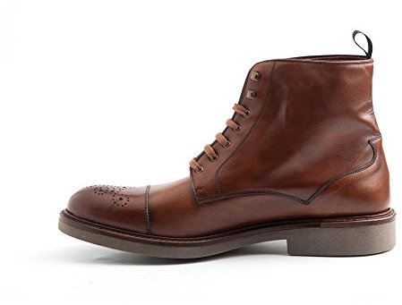 Beatnik Shoes Stivale marrone in pelle con lacci da uomo stile Brogue Beatnik Truman Marrone Size: 44 EU Ancho