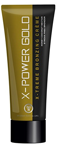 Power Tan X-Power GOLD Bronzing Non Tingle Sunbed Tanning Accelerator Cream 250 ml with Vitamin E, Hemp Hydration & Natural Streak-Free Bronzers Deep Dark Tanning, DHA Free, Honey Coconut Fragrance