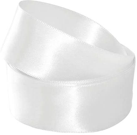 White Satin Ribbon - 50mm Wide - 3 Meters - Many Colours - Buy 3 & Get 1 Free for Gifts Wrap, Sew, Party, Decorations, Events, Dress, Crafts, Bows, Car, Wedding, Christmas Floral More