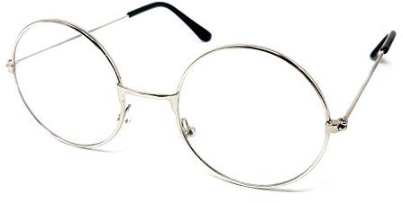 Kids Metal Frame Wizard Glasses with Clear Lens [Silver]