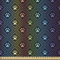 ABAKUHAUS Hundeliebhaber Stoff als Meterware, Tatzen-Druck-Entwurf, Microfaser Stoff für Dekoratives Basteln, 1M (230x100cm), Blau Lila Rot