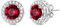 AOBOCO Simulierter Diamant Moissanite Ohrstecker Damen 18 Karat Weißgold überzogen 925 Sterling Silber mit Zirkonia (Ruby (Juli))