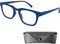 Lesebrille Dicker Rahmen Rechteckig, Gratis Etui, Kunststoff Brillengestell (Blau), Lesehilfe Herren und Damen+1.5 Dioptrien