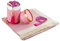 Muslimische Gebetsteppich und Gebetskette mit elegantem Zylinder Geschenkbox | Janamaz | Sajjadah | Weiche islamischen Gebetsteppich | Islamische Geschenke Set | Gebet Teppich Matte, Taft Stoff, Rosa
