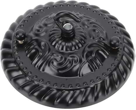 ibasenice Chandelier Shade Hook - 2pcs Hanging Plate Retro Decor Ceiling Plate Hanger Hooks Black Hooks Chandelier Black Trim Pattern Hook Branches Lamps Metal