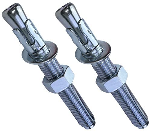 AERZETIX - C54078 - Satz von 2 Bolzen ankerschraube bolzenanker langes gewinde, spreizdübel - M20x160mm - aus verzinktem stahl - für beton, stein, vollmaterial