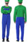 VISVIC Carnival Halloween Costume Unisex Adult Men Lady Kids Boy Girl Kids Teens Super Brothers Plumber Fancy Dress Outfit Costume, Man Green, L