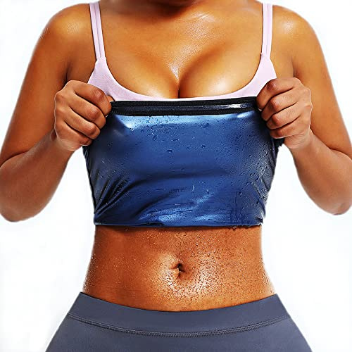 huiming Sauna Suit Waist Trimmer for Women Waist Trainer Belt, Sauna Slimming Belt for Women Lower Belly Fat Plus Size Blue