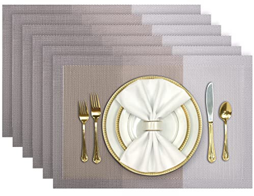 Aofmee Manteles Individuales, Salvamanteles Individuales Juego de 6, Mantel Individual Plastico PVC Antideslizante Lavables, Individuales Mesa Antimanchas Resistentes al Calor, Fácil de Limpiar