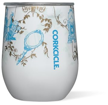Corkcicle Stemless Insulated Wine Glass Tumbler - Beverages Cold 6 & Hot 3 Hours - Stainless Steel - Easy-Grip - Summer Drinkware Gift - Keeps Drinks Ice - 12 oz - Princess Belle