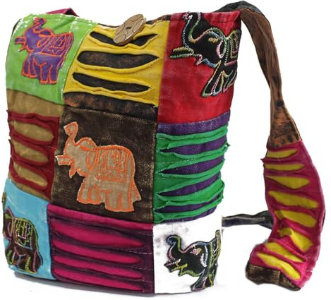 Ethnic Sling Bag - Chocolate/Elephant