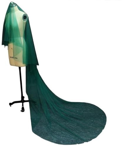 YOKWI Hochzeitszubehör Eine Schicht 3 Meter Grünes Tüll-Hochzeitskleid Schöner Brautschleier (Color : Green, Size : 200cm)