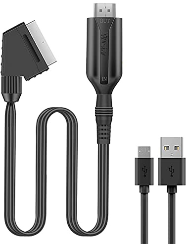 Aolirot Scart-zu-HDMI-Konverter, 1080p @ 60 Hz, Scart-zu-HDMI-Konverter, Videoadapter, Scaler für HD-TV, DVD, Xbox, PS3, Blu-Ray