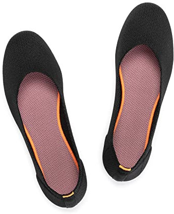 Frank Mully Women's Ballet Flats Slip On Knit Dress Shoes Pumps Shoes Round Toe,Black, UK 5