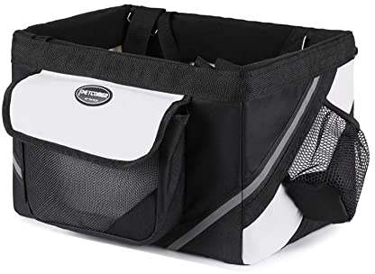 Hundefahrradkorb - Vorne Fahrradkörbe Für Hunde, Haustier Fahrradtasche Reisetasche Korb, Erweiterbarer Weicher Haustier Tragerucksack Für Kleine Hundekatzen, Fahrradlenker Hundeträger Fahrradtasche