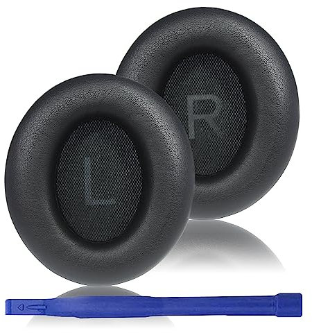 Adhiper Replacement Ear Pads for Anker Space Q45 Headphones, Ear Cushions for Soundcore by Anker Space Q45 Adaptive Noise Cancelling Headphones,with Buckle, Soft Protein Leather, Memory Foam(Black)
