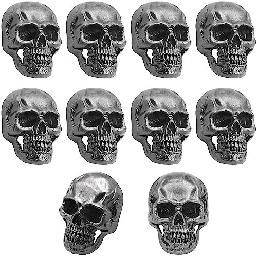 AOAOYING Coole Totenkopf-Kühlschrankmagnete, Skelett-Kühlschrankmagnete für Gothic-Küchendekoration, Büro-Whiteboards, Schließfächer, Zubehör, Akten, Fotos, Karten, Kalender (dunkelgrau, 10 Stück)