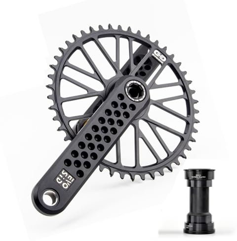 LSRRYD MTB Kurbelgarnitur 160mm 165mm 170mm 175mm GXP Fahrrad Kurbelarm Set 40T 42T 44T 46T 48T Aluminiumlegierung Kettenblatt mit Tretlager Für 7/8/9/10/11/12 Fach (Color : 46T, Size : 175mm)