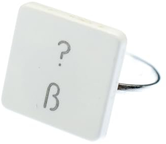 Miniblings Fragezeichen ? ß Taste Tastaturring Zeichen Ring Computer Tastatur w - Handmade Modeschmuck I Fingerring mit Motiv I verstellbar one Size