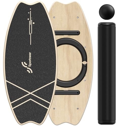Balance Board Holz: Sportneer Indoorboard Skateboard, Indoor Surfboard Trickboard und Gleichgewichtstrainer für Kinder und Erwachsene
