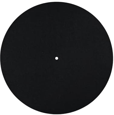 Record Player Mat, 12in Anti-Slip & Anti-Static Felt Record Pad Turntable Slipmat Wool Turntable Platter Mat Vinyl Record Player Protective Mat for Home Record Players (Black)