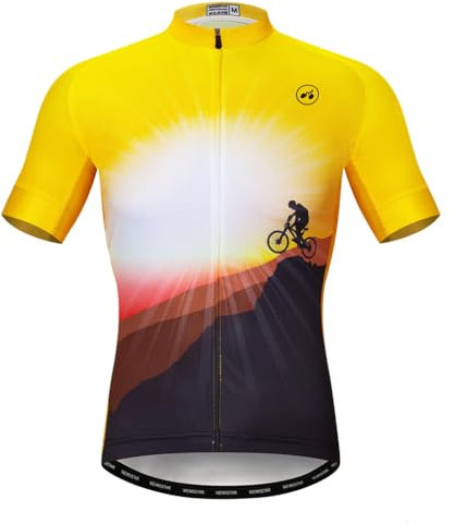 PSPORT Maglia da ciclismo da uomo Mountain Bike Jersey Top Estate Bicicletta Camicia Traspirante Ciclo Abbigliamento Pro Ciclismo, Cf0090, XL