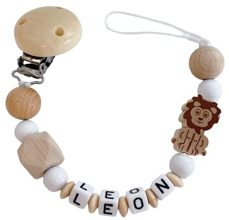 personalisiertes gestaltetes Babygeschenk mit Namen für Mädchen Jungs in Natur Holz Baby Geschenk personalisiert zur Geburt & Taufe Löwe