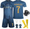 Ronronner Fussballtrikot, Fußball Set Kinder, Nr.7 Fußballtrikot Kinder Set, Fußball-Trainingstrikots für Jungen mit Socken und Schienbeinschoner (B, 150-160)