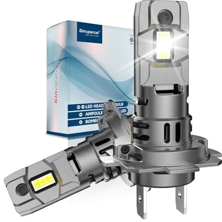 Sinoparcel h7 LED Bombilla para Faros Delanteros - 20000LM/juego 6500K - Haz Baja y Alta con Ventilador Luz Blanca Kit de conversión LED - Paquete de 2