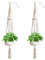 Apstaqeoo 2Pcs Macrame Plant Hangers, Cotton Rope Hanging Planters with 2 Hooks, Wall Hanging Holder for Indoor Outdoor Balcony Garden Home Decor (105cm)