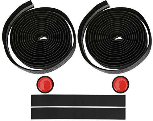 Fuerdich 2 Rollen Fahrrad-Lenkerbänder, Rennrad-Lenkerband, Fahrrad-Lenkerband, Rennrad-Lenkerband, Fahrrad-Lenkerband, Lenkerband in Lederoptik für Tourenradfahren und Straßenrennen (Black)