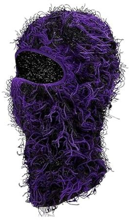 HIQIU Distressed Balaclava Vollgesicht Ski Gesichtsmaske Winddicht Gestrickte Vollgesicht Ski Cover Halswärmer für Damen Herren (#8)