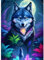 GDYEEH Wolf Diamond Painting Erwachsene, 5D Mond Diamant Painting Bilder Anfänger, DIY Traumland Runder Vollbohrer Diamanten Malerei Stickerei Kreuzstich Geschenke Home Wand Dekor 30x40cm