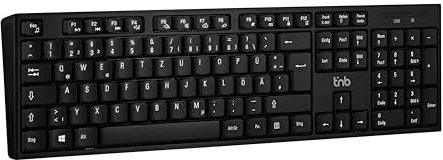 T'nB - Clavier sans Fil, QWERTZ (Allemagne, Autriche, Luxembourg, Suisse), Connexion Automatique, 13 raccourcis multimédia - Noir