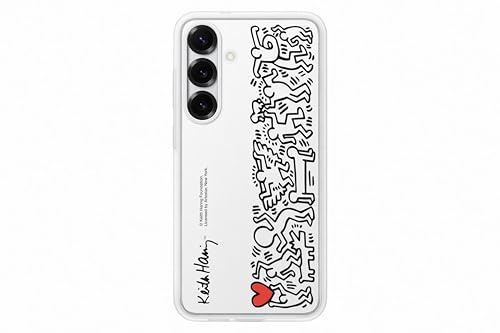 Samsung Flipsuit Case EF-MS936 für das Galaxy S25+, Smartphone-Cover, Handy-Hülle, Schutz Case, Einlegekarten im Keith Haring-Design und neutral, Weiß