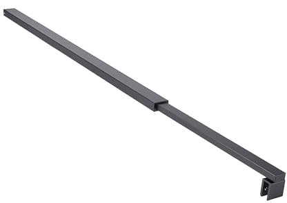 T&K Barra de soporte para mampara de ducha de 750 mm a 1350 mm, barra telescópica negra, barra de soporte ajustable, para mamparas de ducha de habitación húmeda, panel de baño, se adapta a vidrio de 6