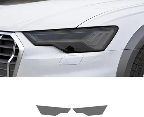 HCXNBS Auto Scheinwerfer Schutz Tönung Film Rauch Schwarz TPU Schutz Transparent Aufkleber, Passend für Audi A6 S6 C8 2019 2020