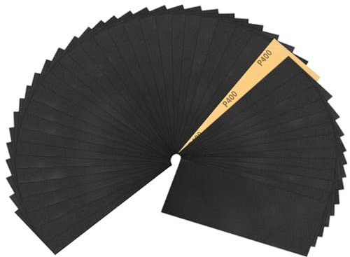 Sruhrak 30 Feuilles Papier de Verre Imperméable 9 x 3,6 pouces Grain Papier Abrasif 400 pour Finition du Bois, Métal, Plastique et l’Automobile