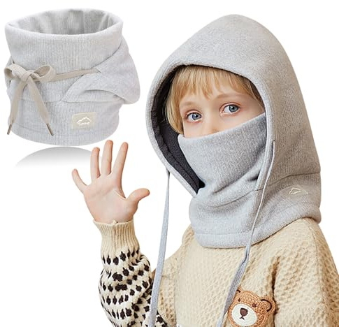 VGMANNTA Passamontagna Bambino Invernale in Pile Termico 4-10 Anni Termico Antivento Cappello Scaldacollo Bambino Sciarpa Maschera Sci Berretti in Pile Caldo Maglia Cappuccio per Ragazze Ragazzi