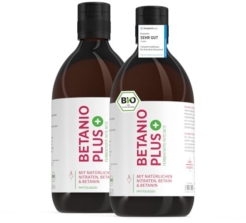 100% Bio Rote Beete Extrakt - hochkonzentriert, 10ml täglich - 5,3 kg Rübe in 500ml - Rote Beete Saft mit 46x weniger Oxalsäure als in frischer Beetroot (1000 ml)
